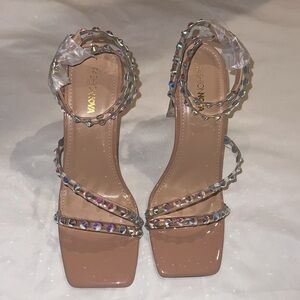 Fashion Nova - Nude Embellished Heels